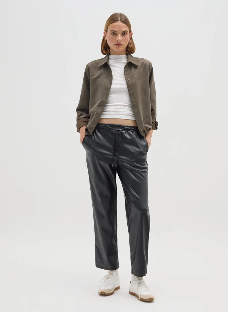 او في اس OVS Black Stretch Blend Leggings